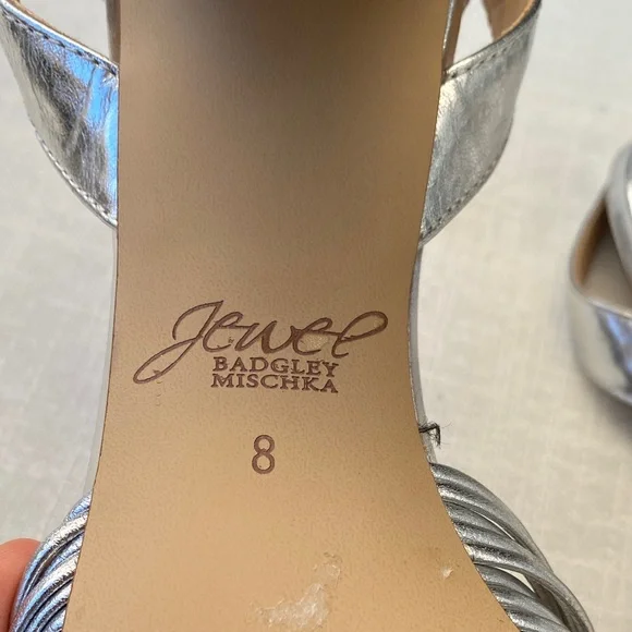 Jewel Badgley Mischka Christen Metallic Knotted Block
Heel Sandal - Picture 10 of 14